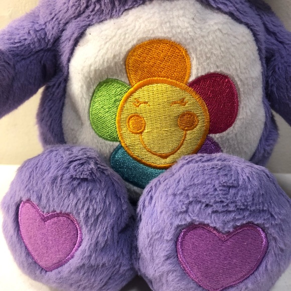 Care Bear Harmony Bear Plush Purple Embroidered Belly 13" Hasbro - Picture 7 of 7